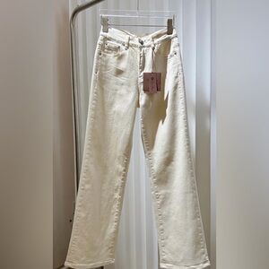 Loro Piana Women's Straight Leg Jeans in Cream
